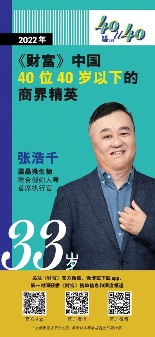 2022年 財富 中國40位40歲以下的商界精英 張一鳴入選 shein創始人上榜